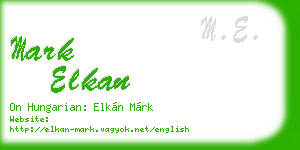 mark elkan business card